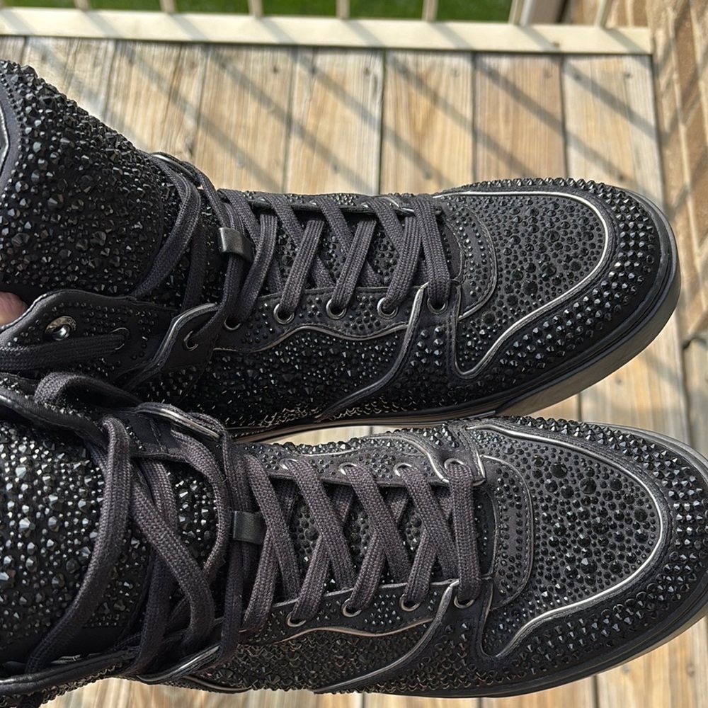 Men's Michael Kors Black Studded High-Top Sneakers Mens 12 - Picture 2 of 3